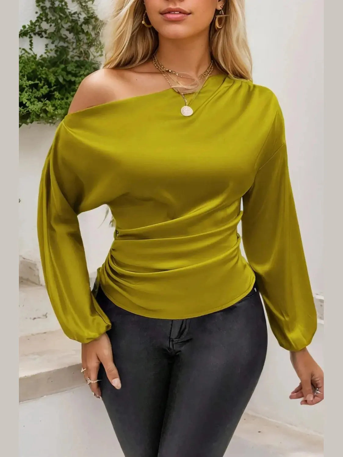 One-Shoulder Luxe Blouse - Chic Women's TOP | Belle Kloset Fashion