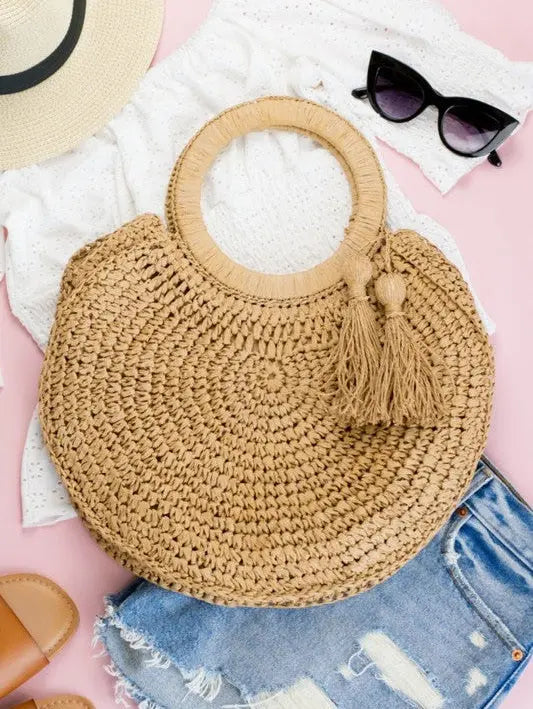Seabreeze Woven Straw Tote – Chic Women's | Belle Kloset Fashion