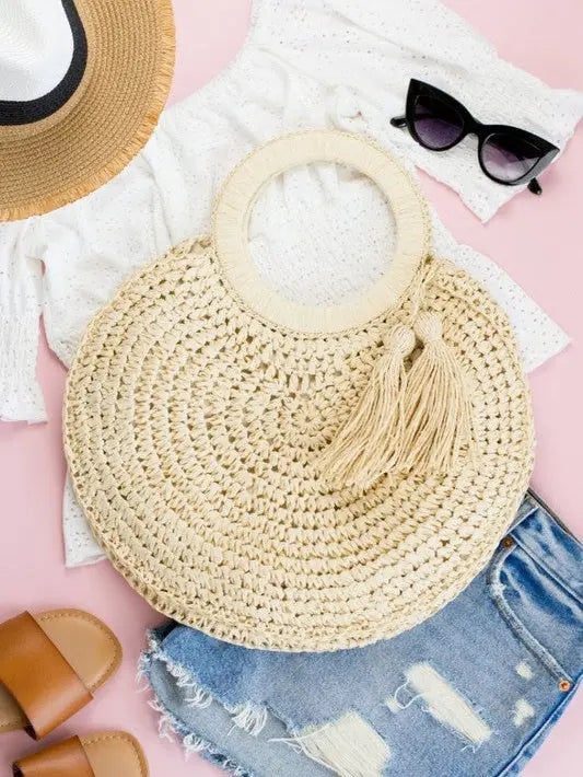 Seabreeze Woven Straw Tote – Chic Women's | Belle Kloset Fashion