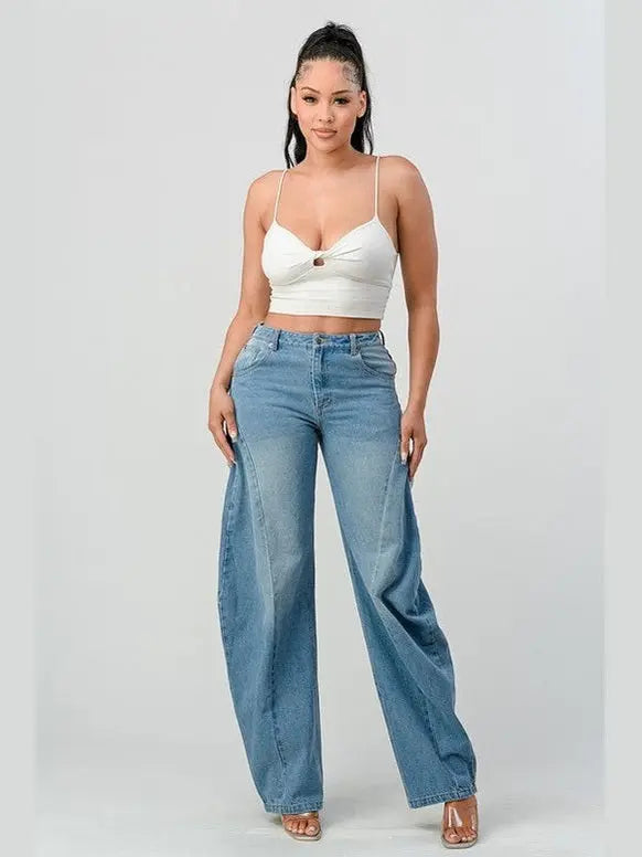 Show Stopper Wide Leg Denim Jeans - Chic Women's Jeans | Belle Kloset Fashion