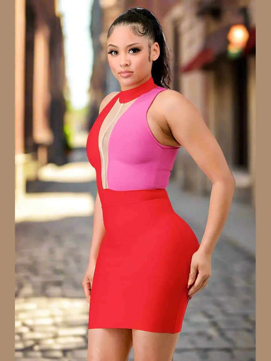 Two Tone Mini Dress - Chic Women's Dresses | Belle Kloset Fashion
