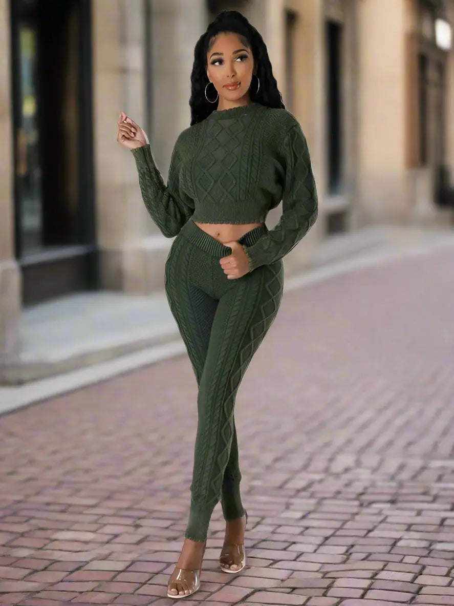 Cozy Confidence 2-Piece Sweater Pants Set - Chic Women's Outfit Set | Belle Kloset Fashion