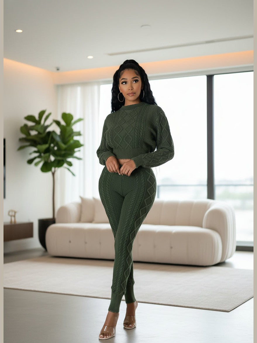 Cozy Confidence 2-Piece Sweater Pants Set - Chic Women's Outfit Set | Belle Kloset Fashion
