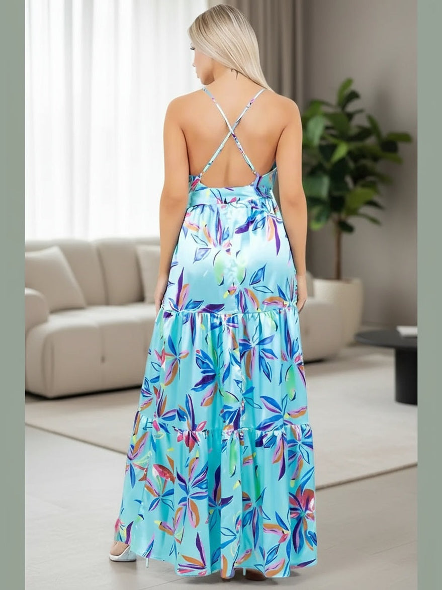 Star Gazing Maxi Dress (Blue) - Chic Women's Dresses | Belle Kloset Fashion