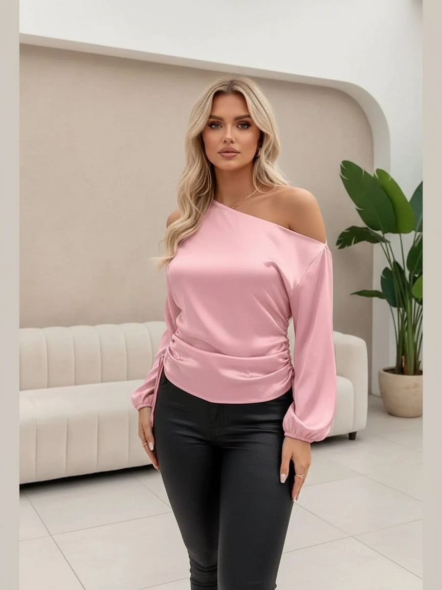 One-Shoulder Luxe Blouse - Chic Women's TOP | Belle Kloset Fashion