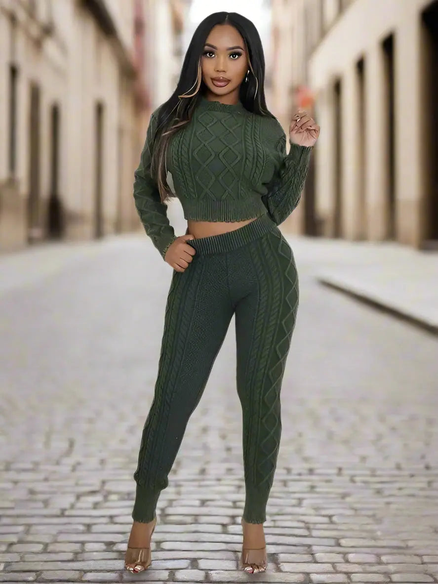 Cozy Confidence 2-Piece Sweater Pants Set - Chic Women's Outfit Set | Belle Kloset Fashion