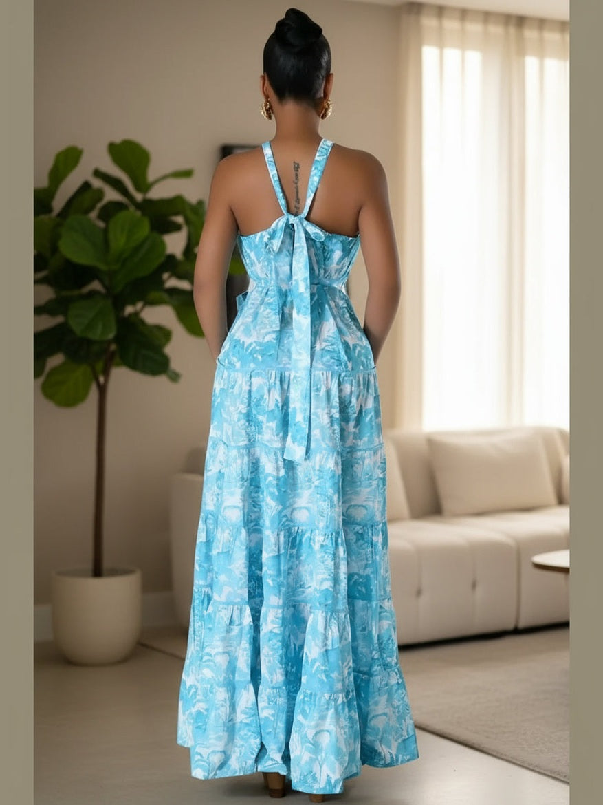 Summer Fling Maxi Dress (Blue) - Chic Women's Dresses | Belle Kloset Fashion