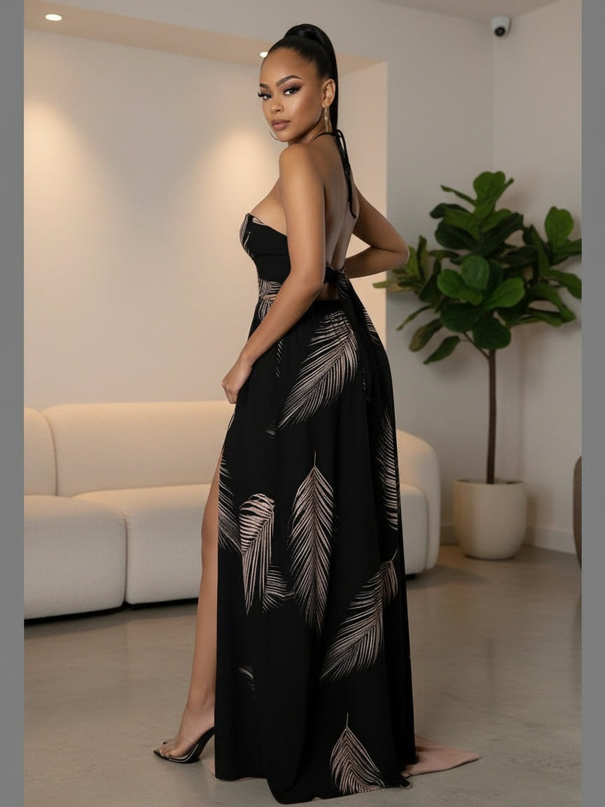 Midnight Muse Halter Maxi Dress - Chic Women's Dresses | Belle Kloset Fashion