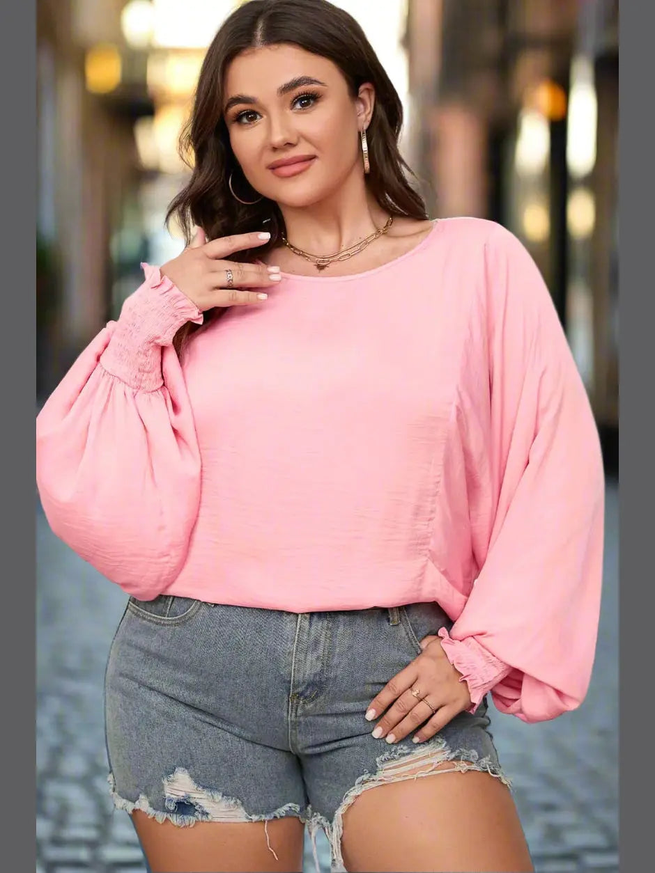 Pretty in Pink Lantern Sleeve Blouse - Chic Women's Tops | Belle Kloset Fashion