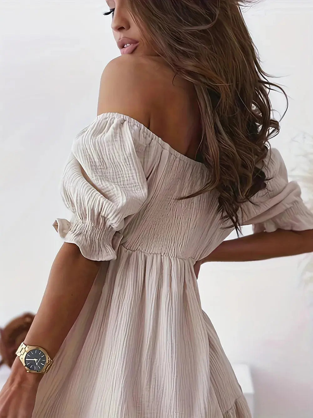 Flirty & Feminine: Ruffled Off-Shoulder Dress – Chic Women's Dresses | Belle Kloset Fashion