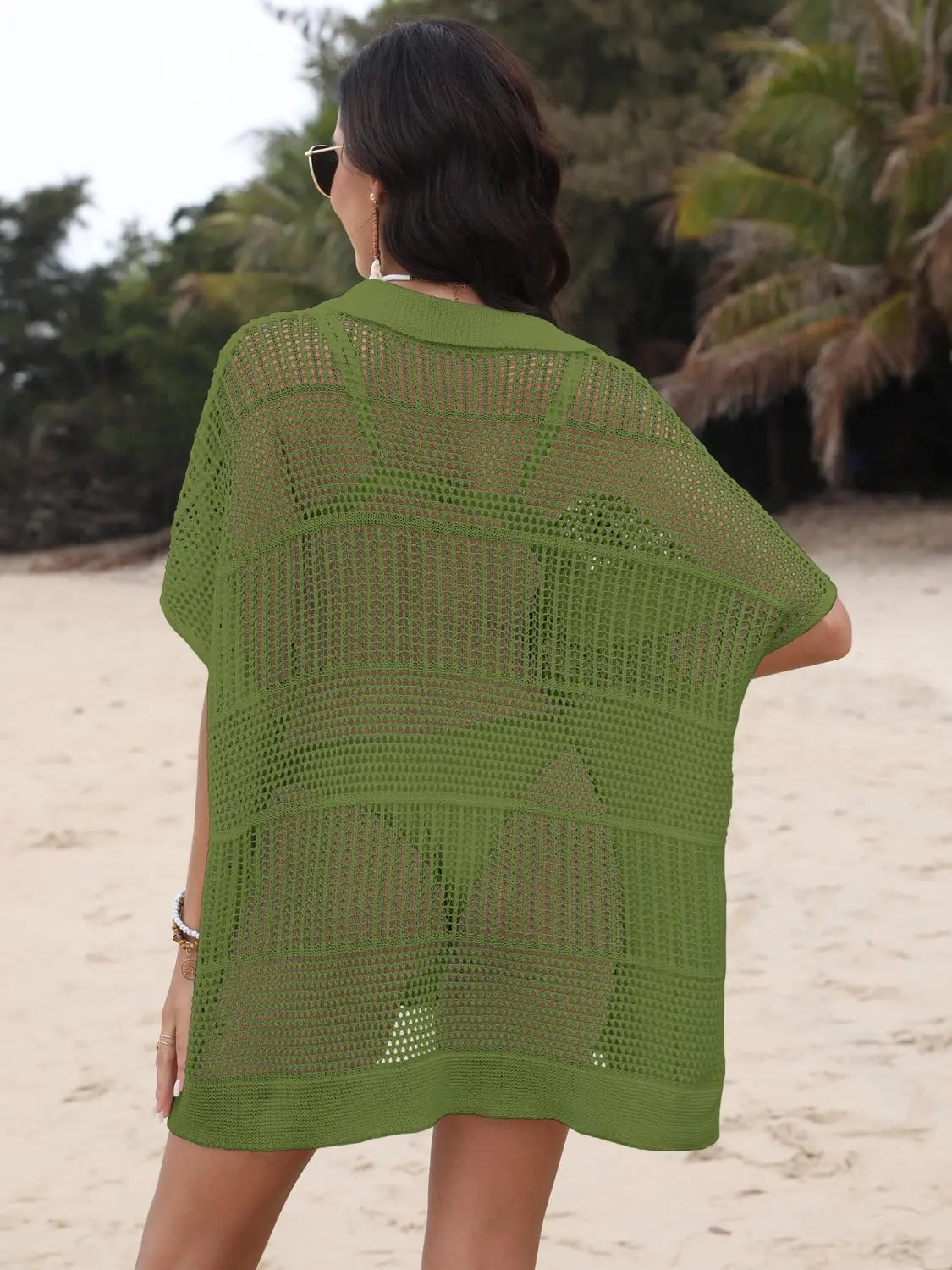 Breezy Luxe Hollow Collar Cover-Up - Chic Women's Tops | Belle Kloset Fashion