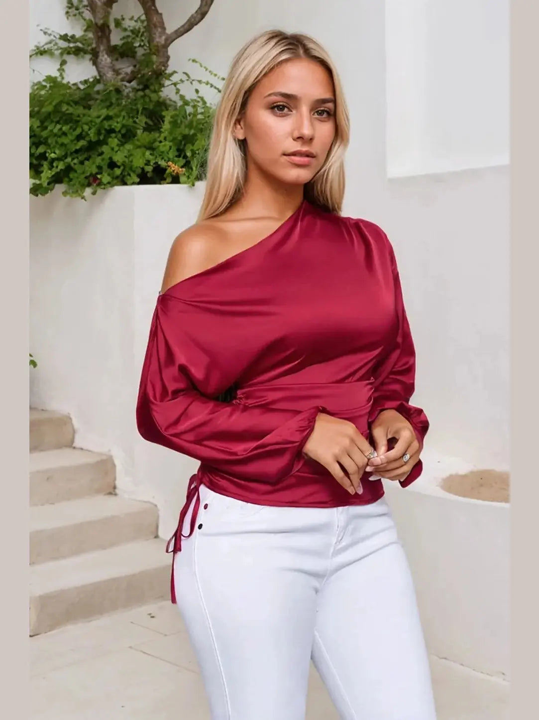 One-Shoulder Luxe Blouse - Chic Women's TOP | Belle Kloset Fashion