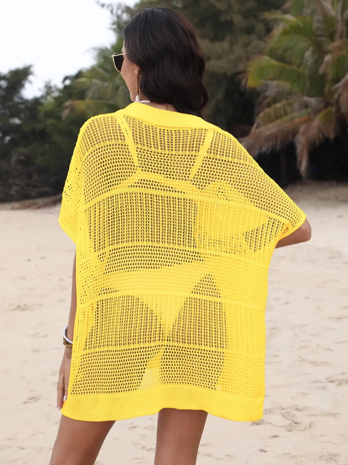 Breezy Luxe Hollow Collar Cover-Up - Chic Women's Tops | Belle Kloset Fashion