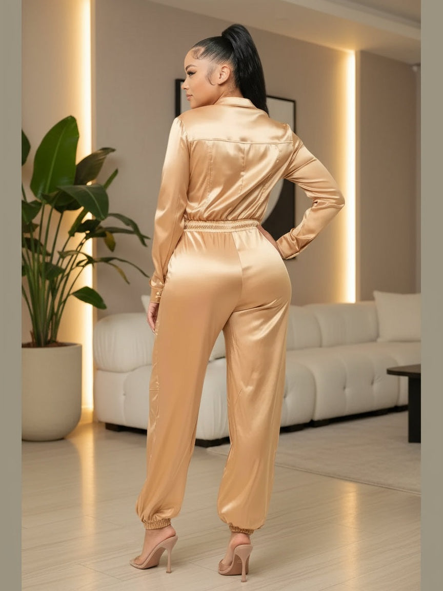 Pop of Gold Jumpsuit - Chic Women's Outfit Set | Belle Kloset Fashion
