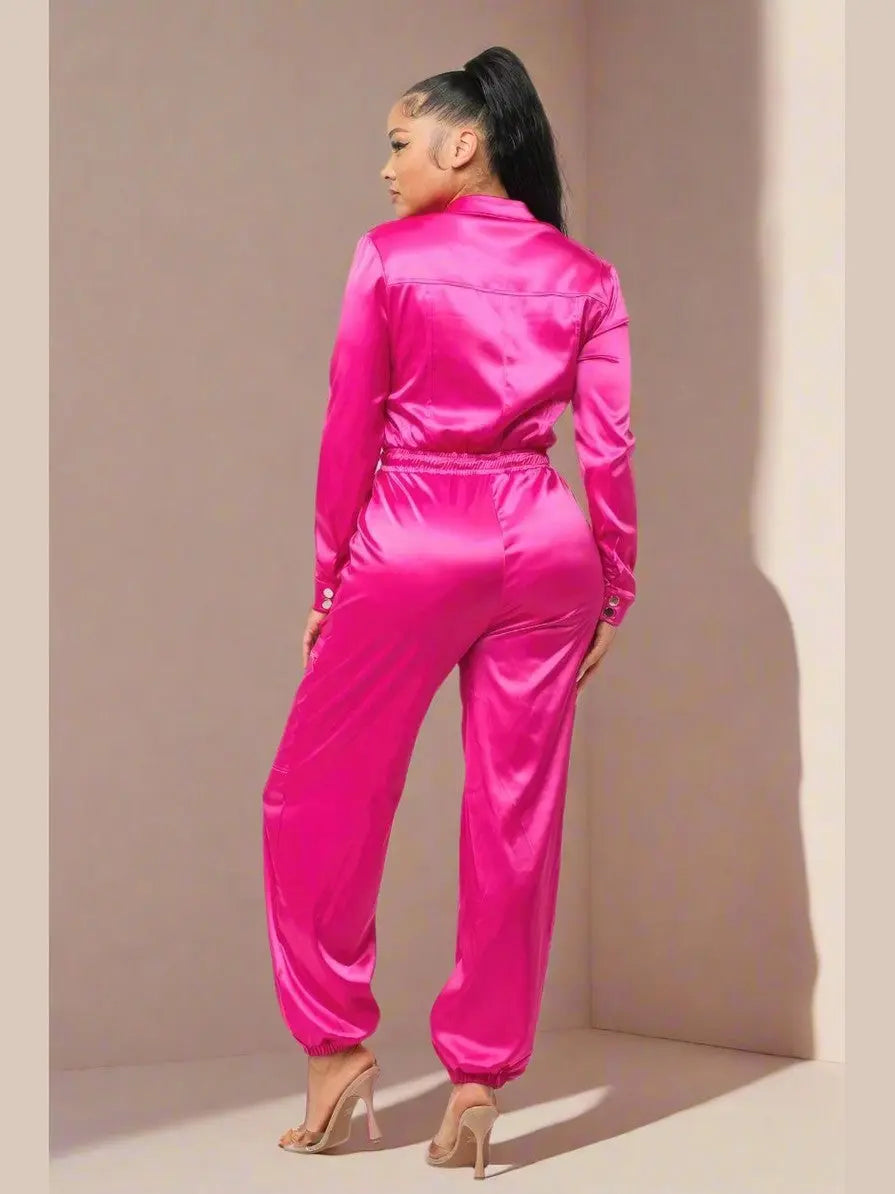 Pop of Pink Jumpsuit - Chic Women's Outfit Set | Belle Kloset Fashion