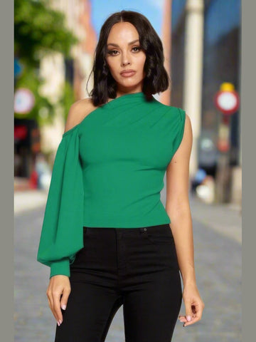 Sassy One-shoulder Top Green