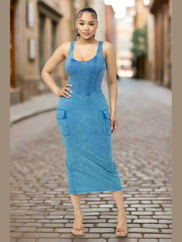 Where We Going Cargo Midi Dress