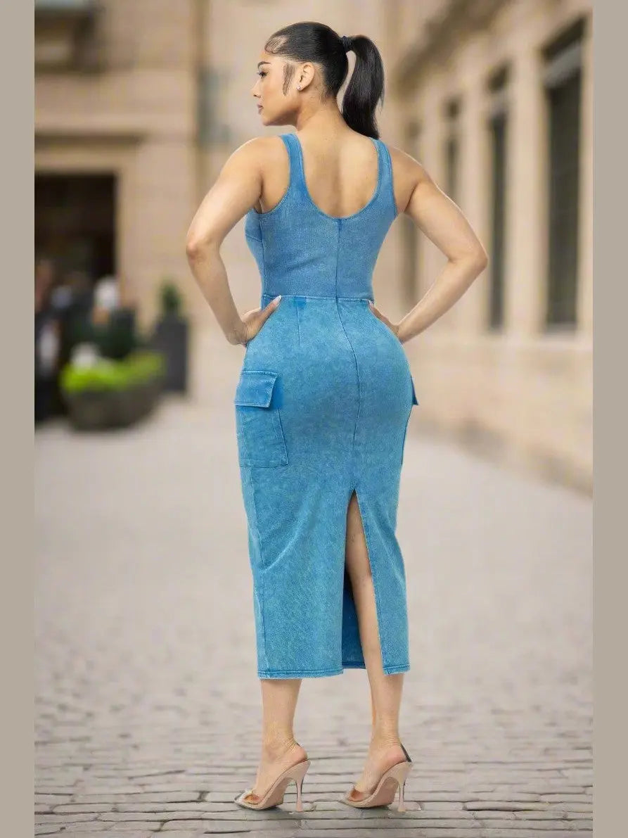 Where We Going Cargo Midi Dress - Chic Women's Dresses | Belle Kloset Fashion