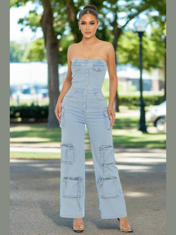 Denim Delight Jumpsuit Light