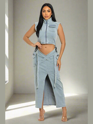 Peek-A-Boo Denim Set