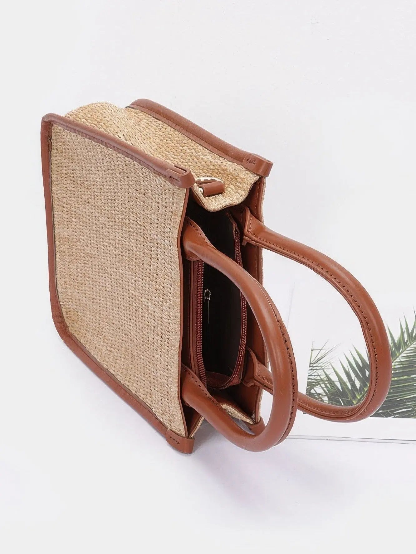 Khaki Breeze Faux Straw Tote Bag - Chic Women's | Belle Kloset Fashion