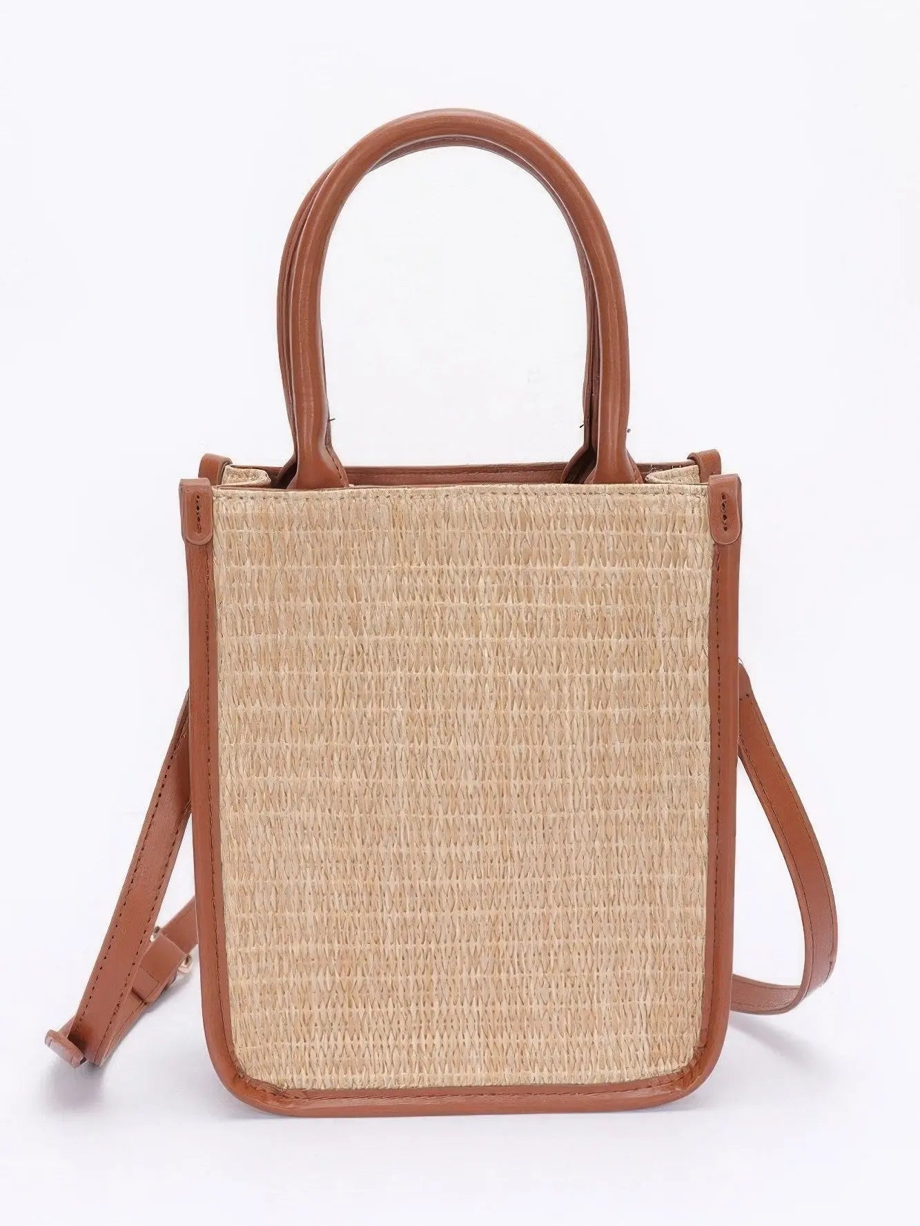 Khaki Breeze Faux Straw Tote Bag - Chic Women's | Belle Kloset Fashion