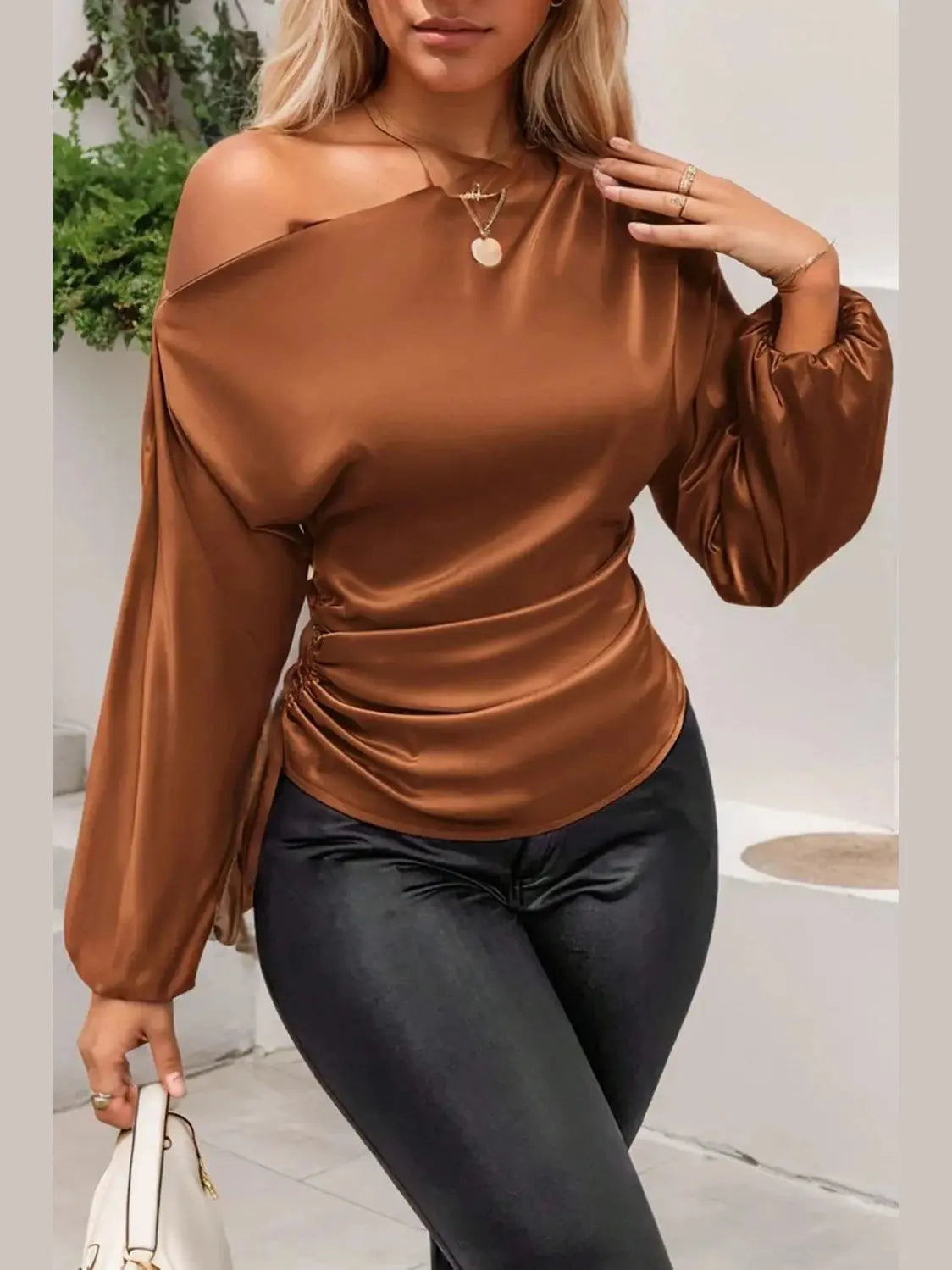 One-Shoulder Luxe Blouse - Chic Women's TOP | Belle Kloset Fashion