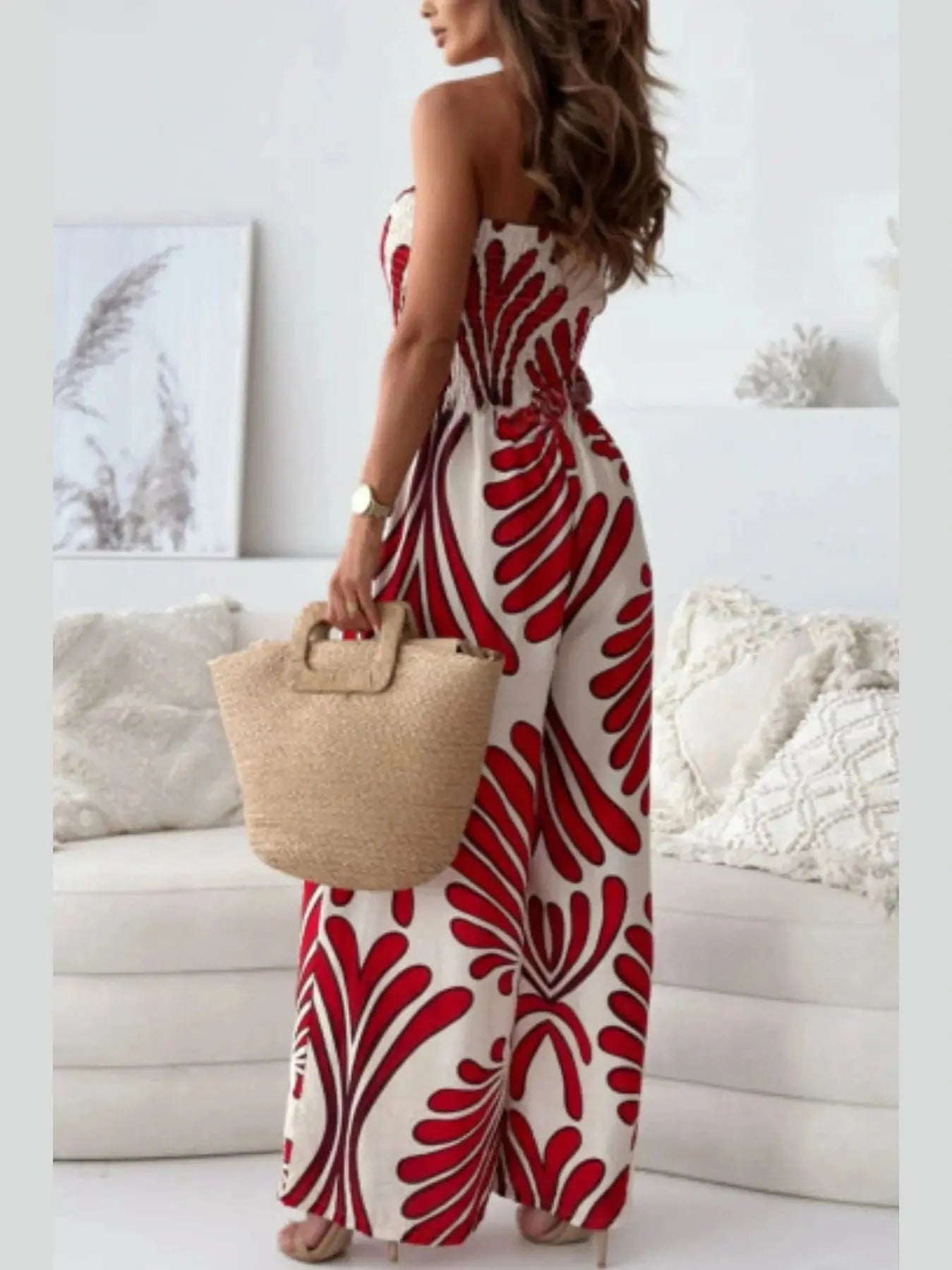 Tropical Breeze Tube Jumpsuit – Chic Women's Outfit Set | Belle Kloset Fashion