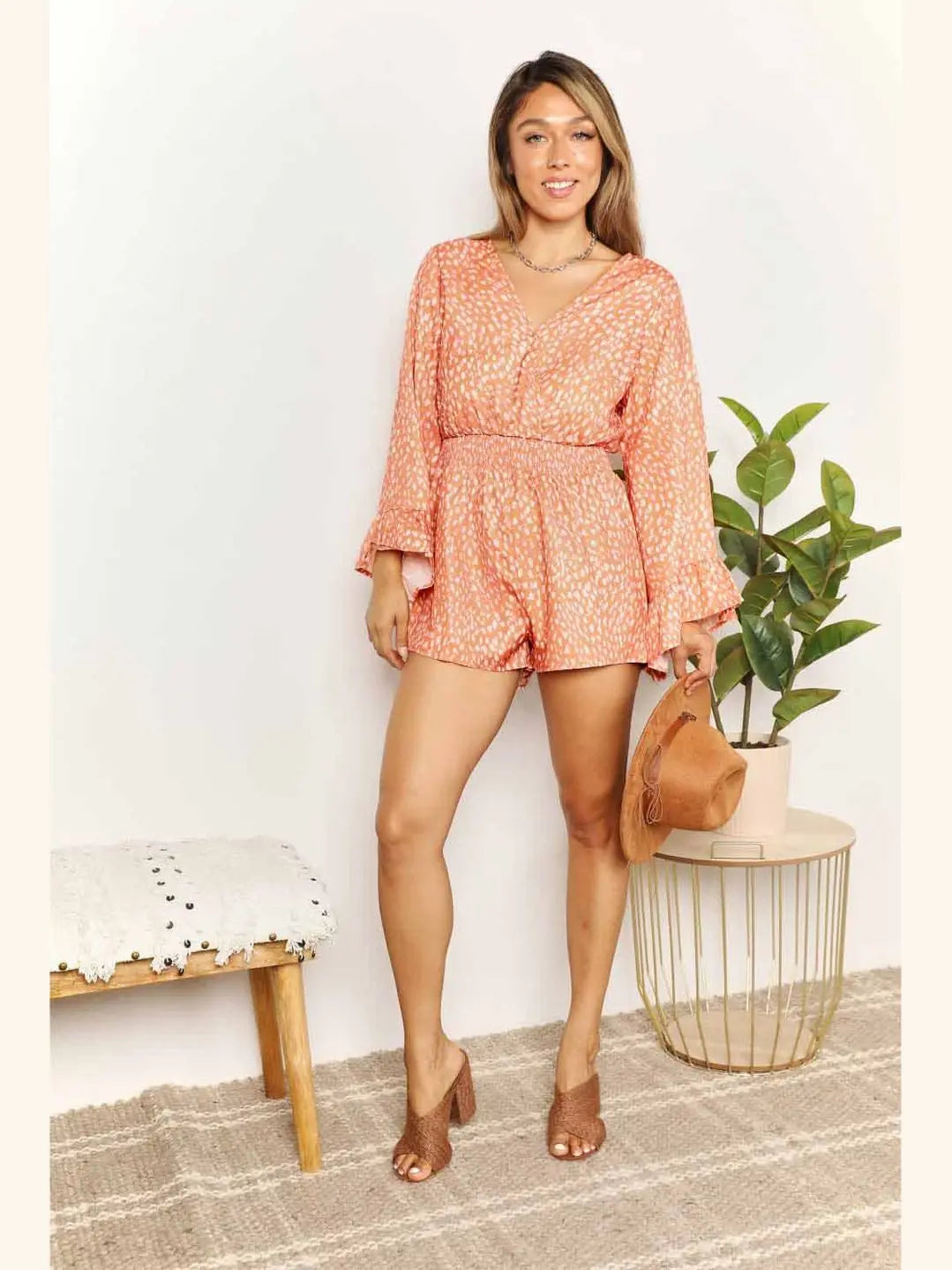 Double Take Printed Romper – Chic Women's Outfit Set | Belle Kloset Fashion