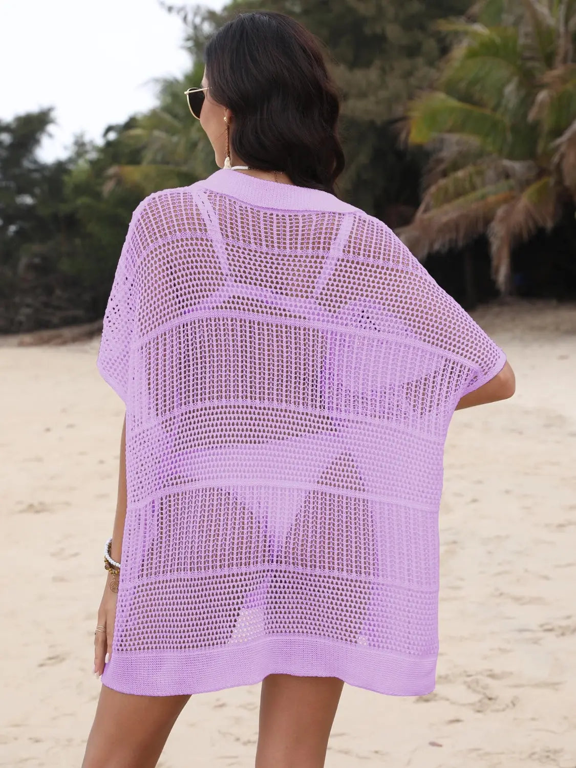 Breezy Luxe Hollow Collar Cover-Up - Chic Women's Tops | Belle Kloset Fashion