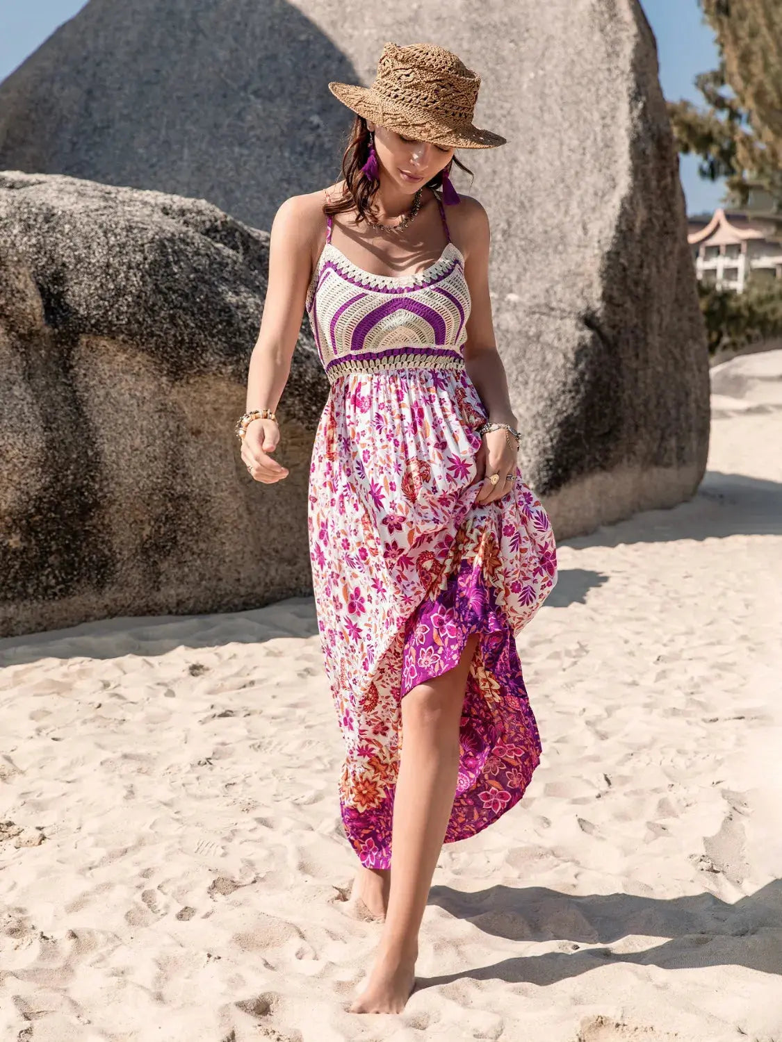 Print & Slay Neck Cami Dress – Chic Women's Dresses | Belle Kloset Fashion