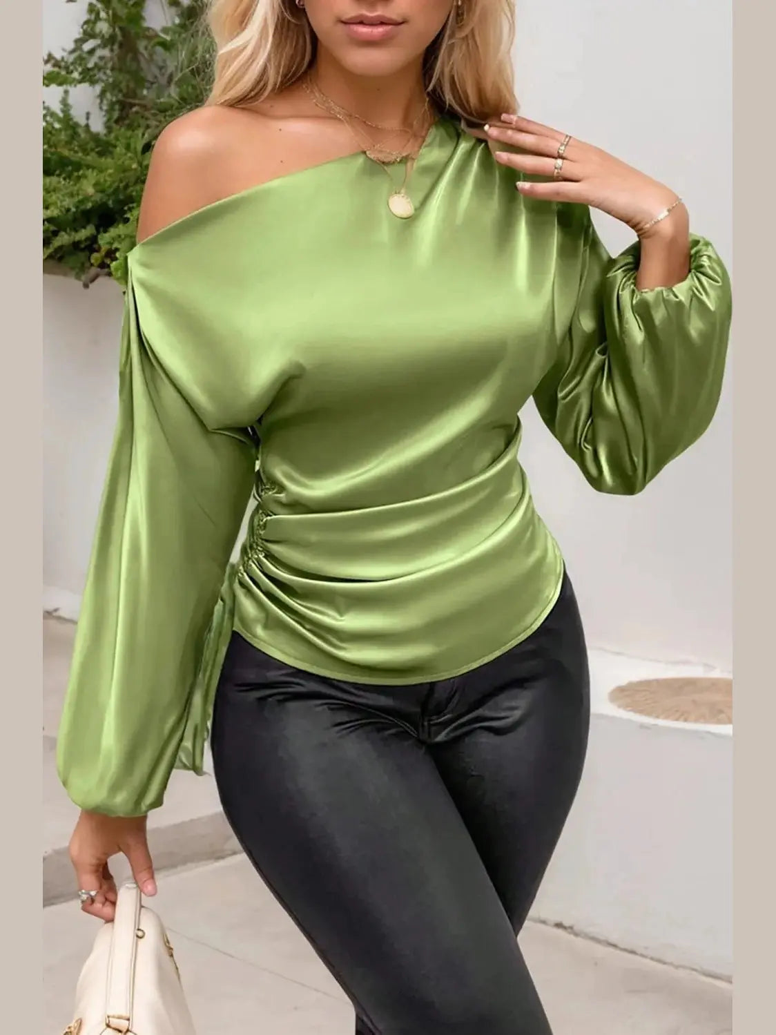 One-Shoulder Luxe Blouse - Chic Women's TOP | Belle Kloset Fashion