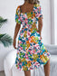 Floral Midi Dress With Short Sleeves – Chic Women's Dresses | Belle Kloset Fashion