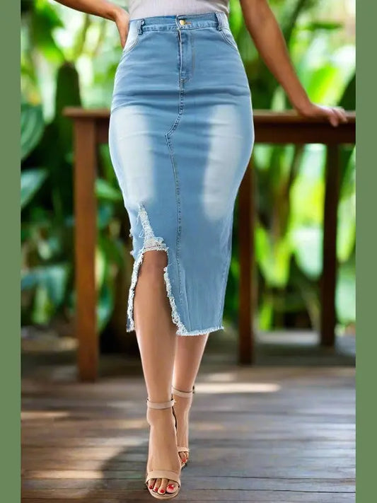 Stepping Out Denim Skirt - Chic Women's Skirt | Belle Kloset Fashion