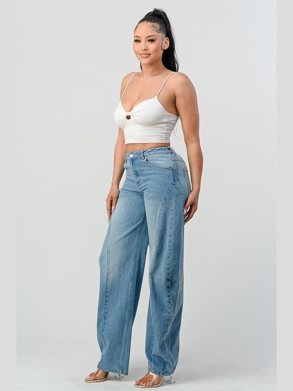 Show Stopper Wide Leg Denim Jeans