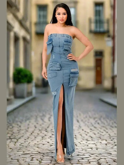 Urban Chic Denim Dress - Chic Women's Dresses | Belle Kloset Fashion