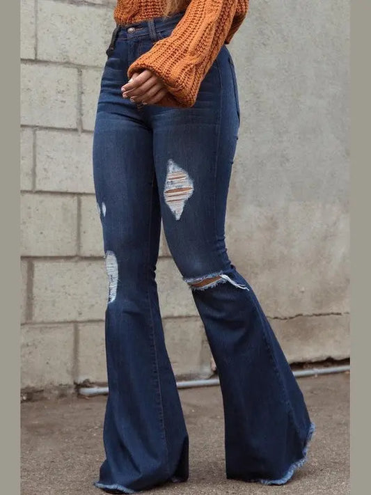 Skylar Bell Bottom Jean- Inseam 32" - Chic Women's  | Belle Kloset Fashion