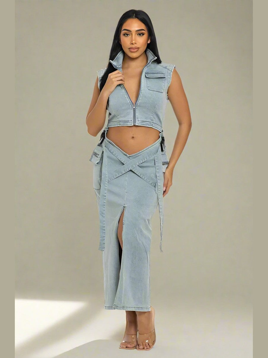 Peek-A-Boo Denim Set