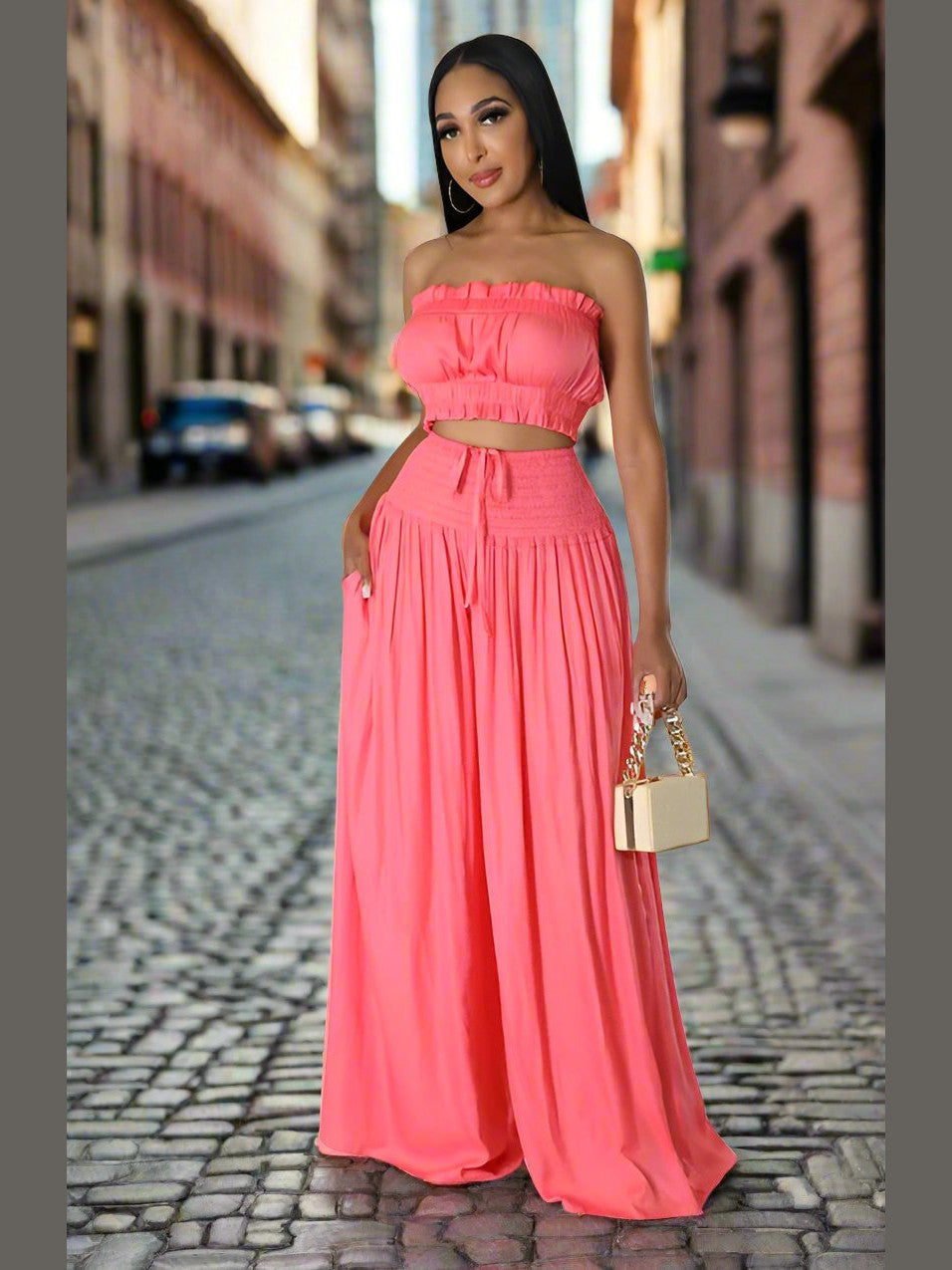 Wide Leg Two Piece Set - Chic Women's Outfit Set | Belle Kloset Fashion