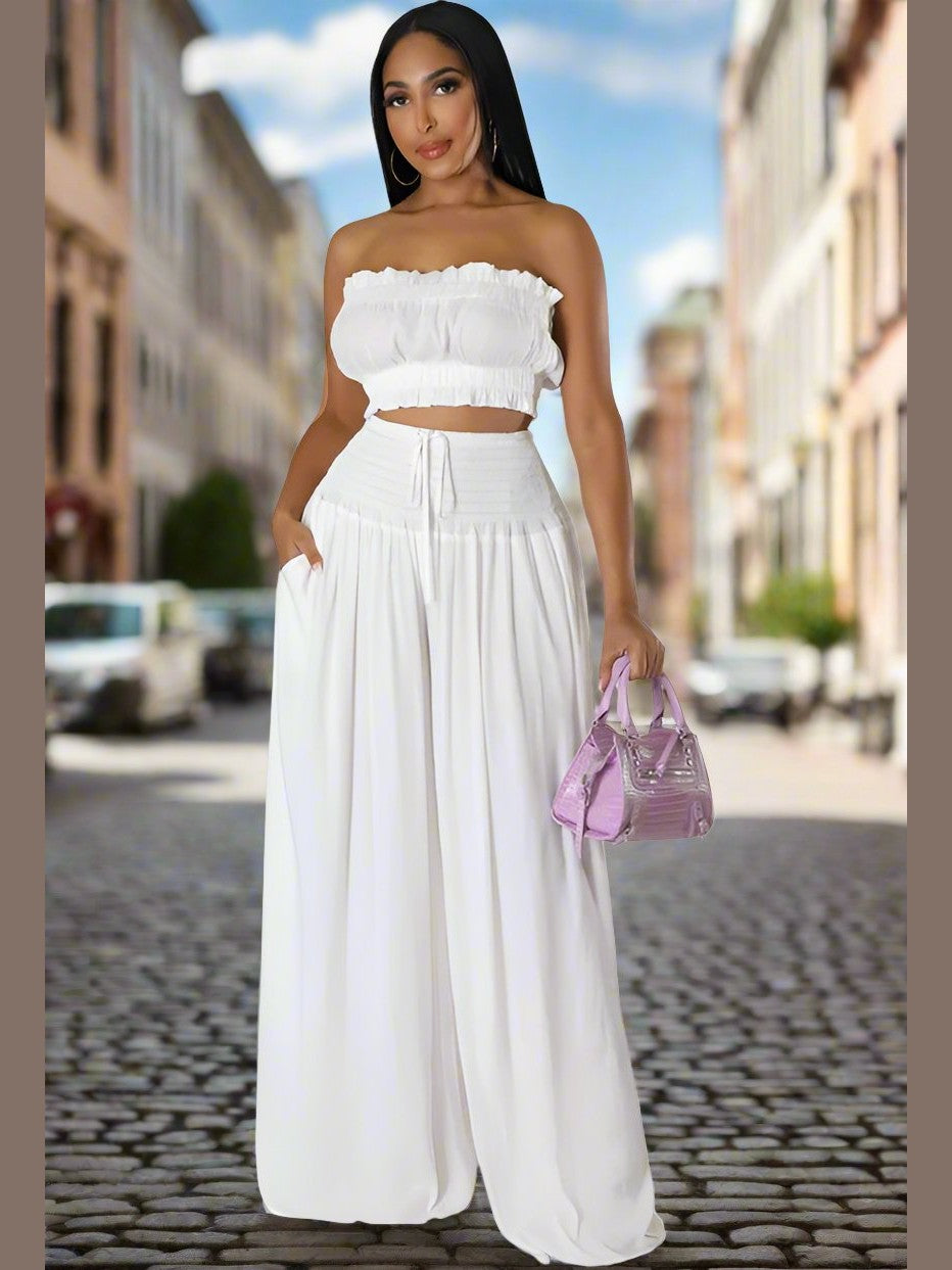 Wide Leg Two Piece Set - Chic Women's Outfit Set | Belle Kloset Fashion