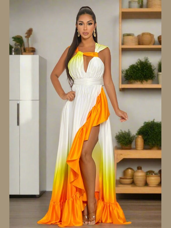 Sunset Satin Dress - Chic Women's Dresses | Belle Kloset Fashion