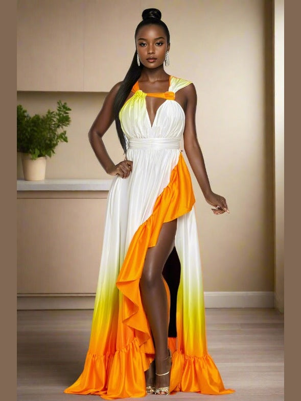 Sunset Satin Dress - Chic Women's Dresses | Belle Kloset Fashion