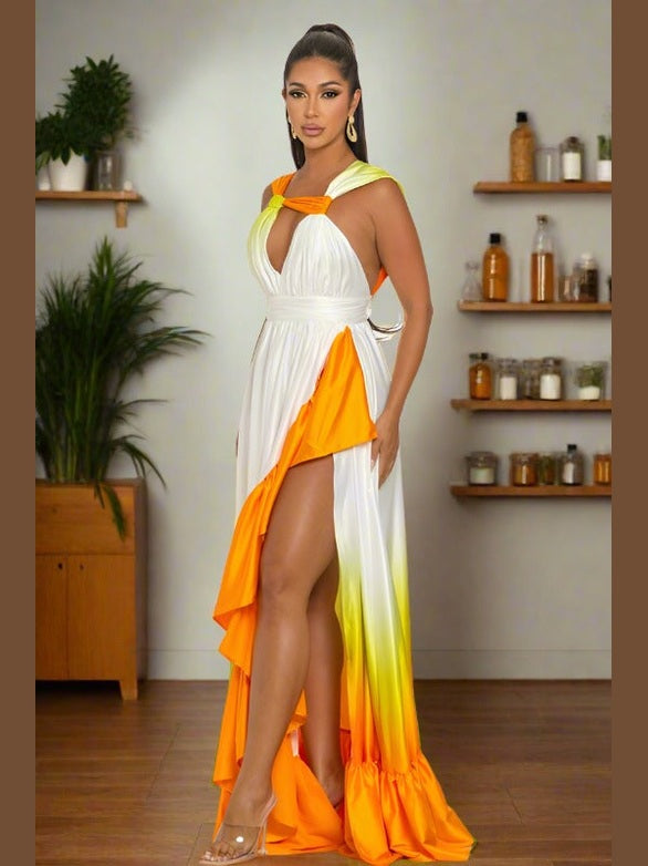 Sunset Satin Dress - Chic Women's Dresses | Belle Kloset Fashion