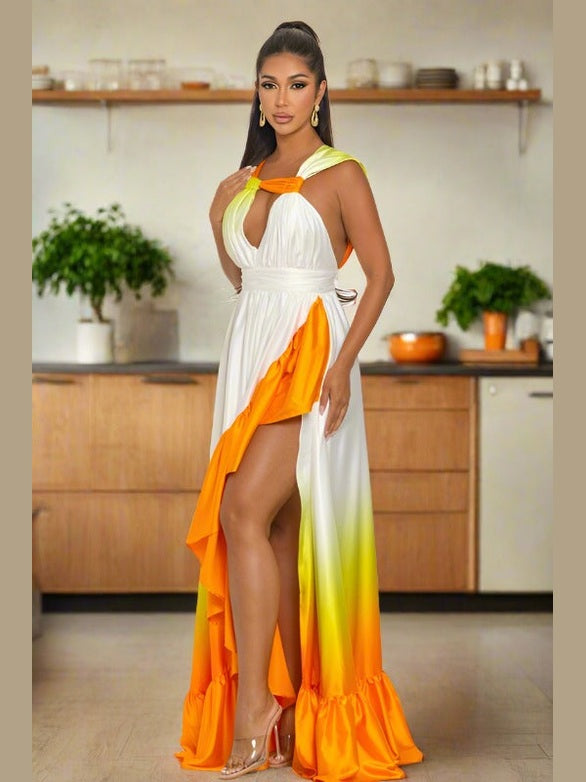 Sunset Satin Dress - Chic Women's Dresses | Belle Kloset Fashion