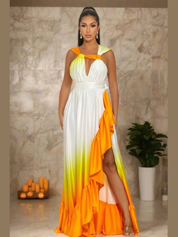 Sunset Satin Dress - Chic Women's Dresses | Belle Kloset Fashion