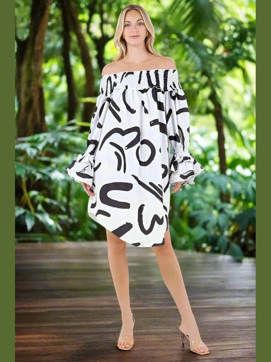 Erica Off Shoulder Midi Dress - Chic Women's Dresses | Belle Kloset Fashion