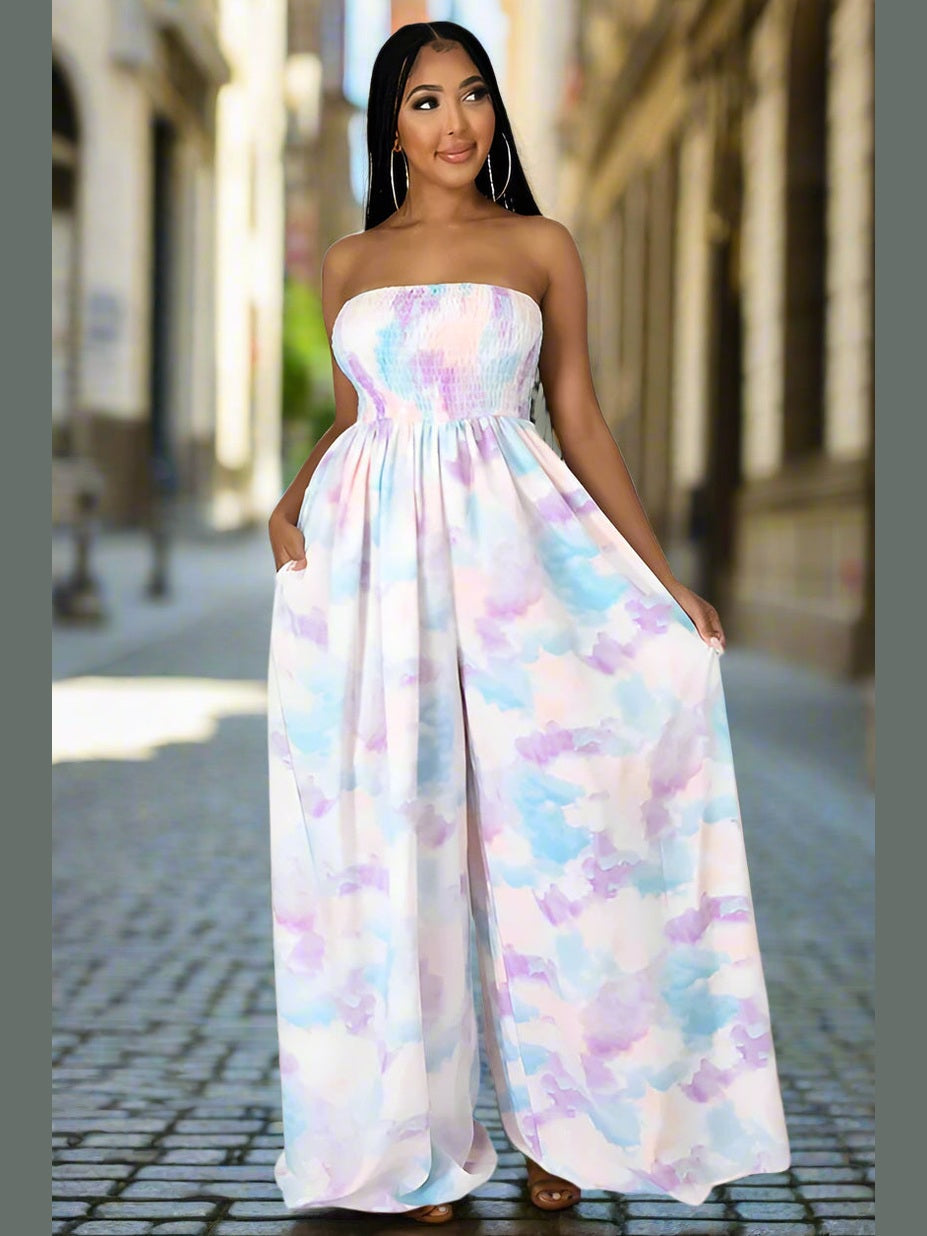 With Flare Wide Leg Jumpsuit