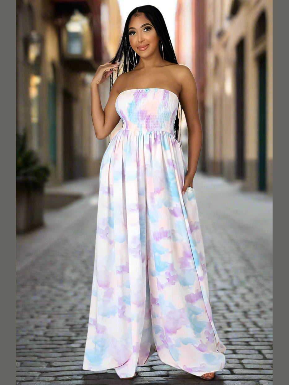 With Flare Wide Leg Jumpsuit