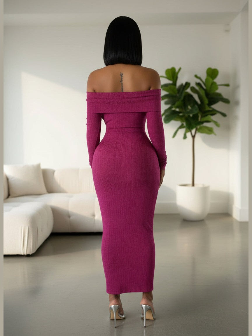 Celeste Off-Shoulder Bodycon Maxi Dress – Chic Women's Dresses | Belle Kloset Fashion