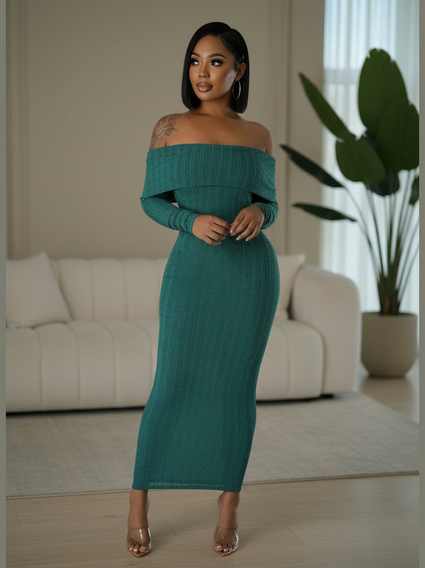 Verona Off-Shoulder Maxi Dress - Chic Women's Dresses | Belle Kloset Fashion